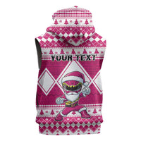 Personalized Power Pink Ranger Santa Claus Sleeveless Zip Hoodie Funny Christmas - Wonder Print Shop