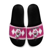 Power Pink Ranger Santa Claus Slide Sandals Funny Christmas - Wonder Print Shop