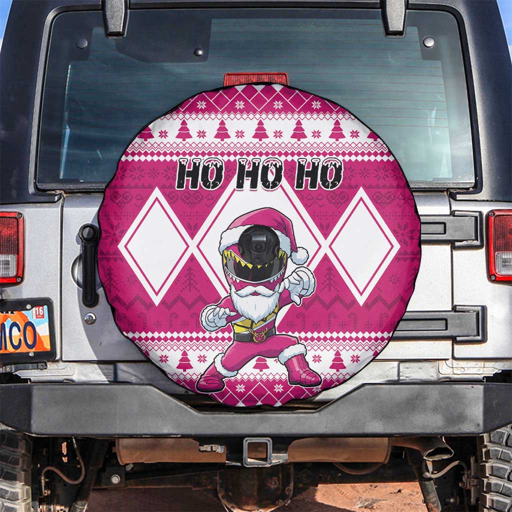 Power Pink Ranger Santa Claus Spare Tire Cover Funny Christmas - Wonder Print Shop