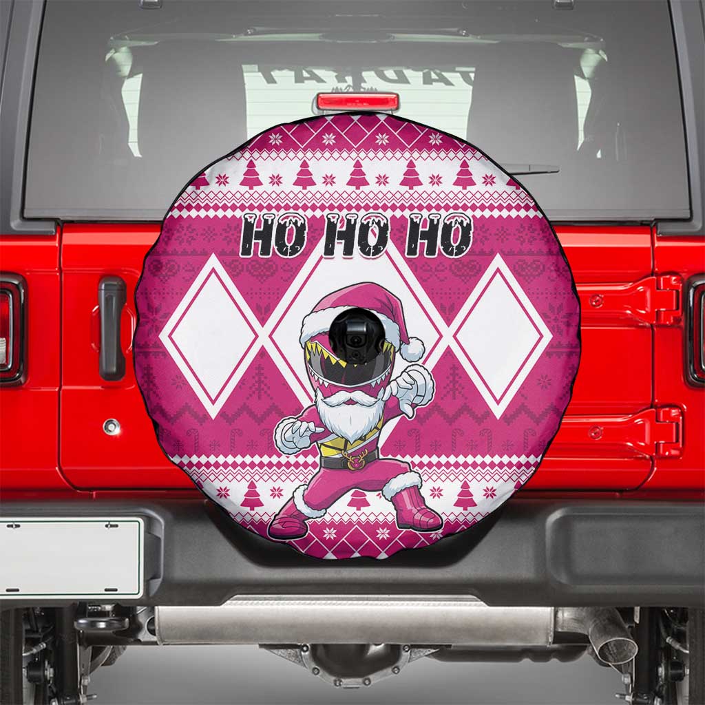 Power Pink Ranger Santa Claus Spare Tire Cover Funny Christmas - Wonder Print Shop