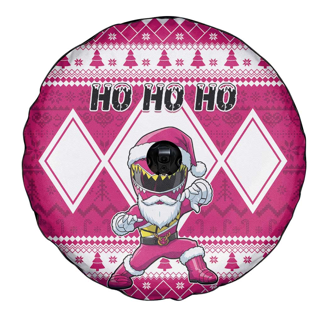 Power Pink Ranger Santa Claus Spare Tire Cover Funny Christmas - Wonder Print Shop