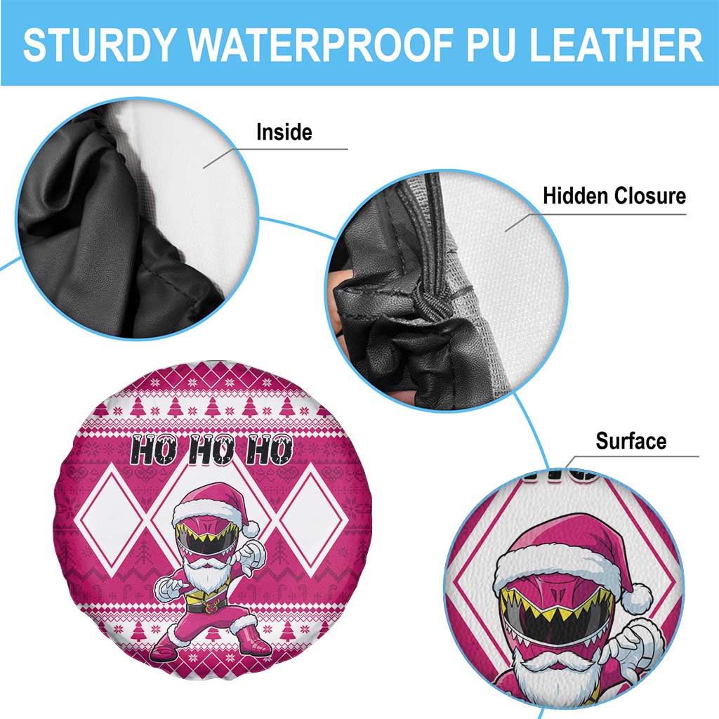 Power Pink Ranger Santa Claus Spare Tire Cover Funny Christmas - Wonder Print Shop