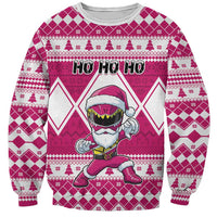 Personalized Power Pink Ranger Santa Claus Sweatshirt Funny Christmas - Wonder Print Shop