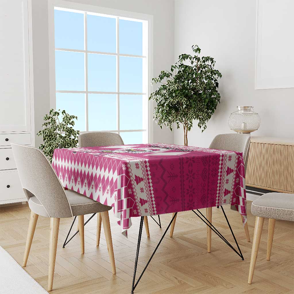 Power Pink Ranger Santa Claus Tablecloth Funny Christmas - Wonder Print Shop