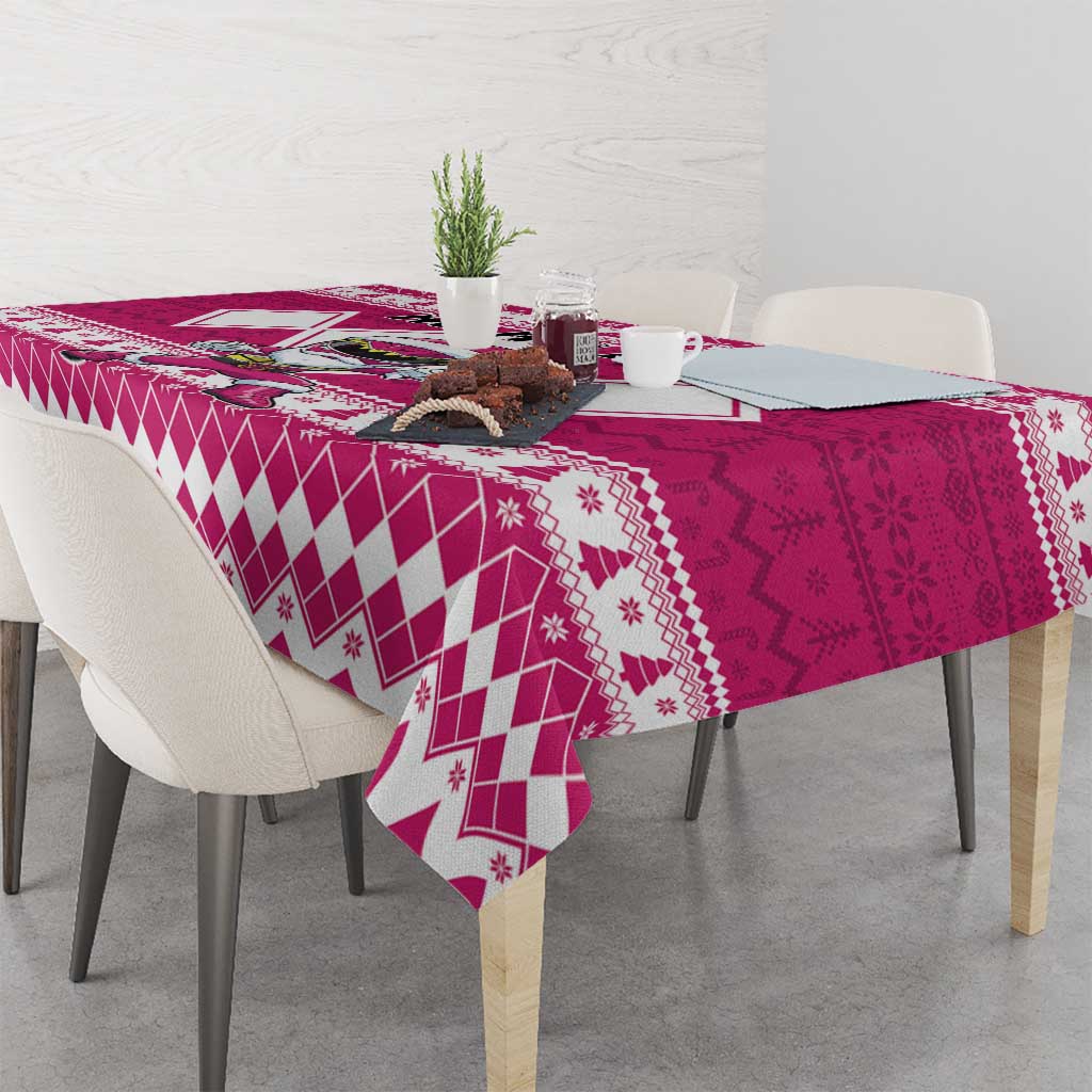 Power Pink Ranger Santa Claus Tablecloth Funny Christmas - Wonder Print Shop