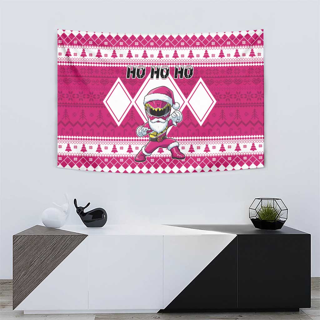 Power Pink Ranger Santa Claus Tapestry Funny Christmas - Wonder Print Shop