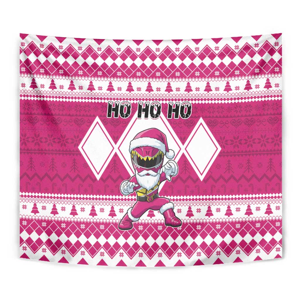 Power Pink Ranger Santa Claus Tapestry Funny Christmas - Wonder Print Shop