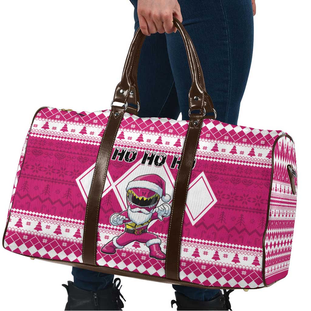 Power Pink Ranger Santa Claus Travel Bag Funny Christmas - Wonder Print Shop