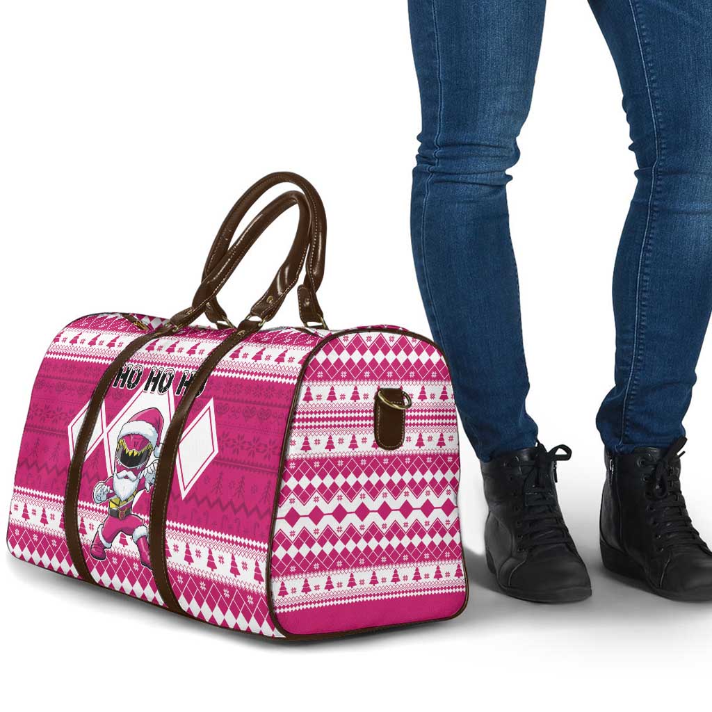 Power Pink Ranger Santa Claus Travel Bag Funny Christmas - Wonder Print Shop