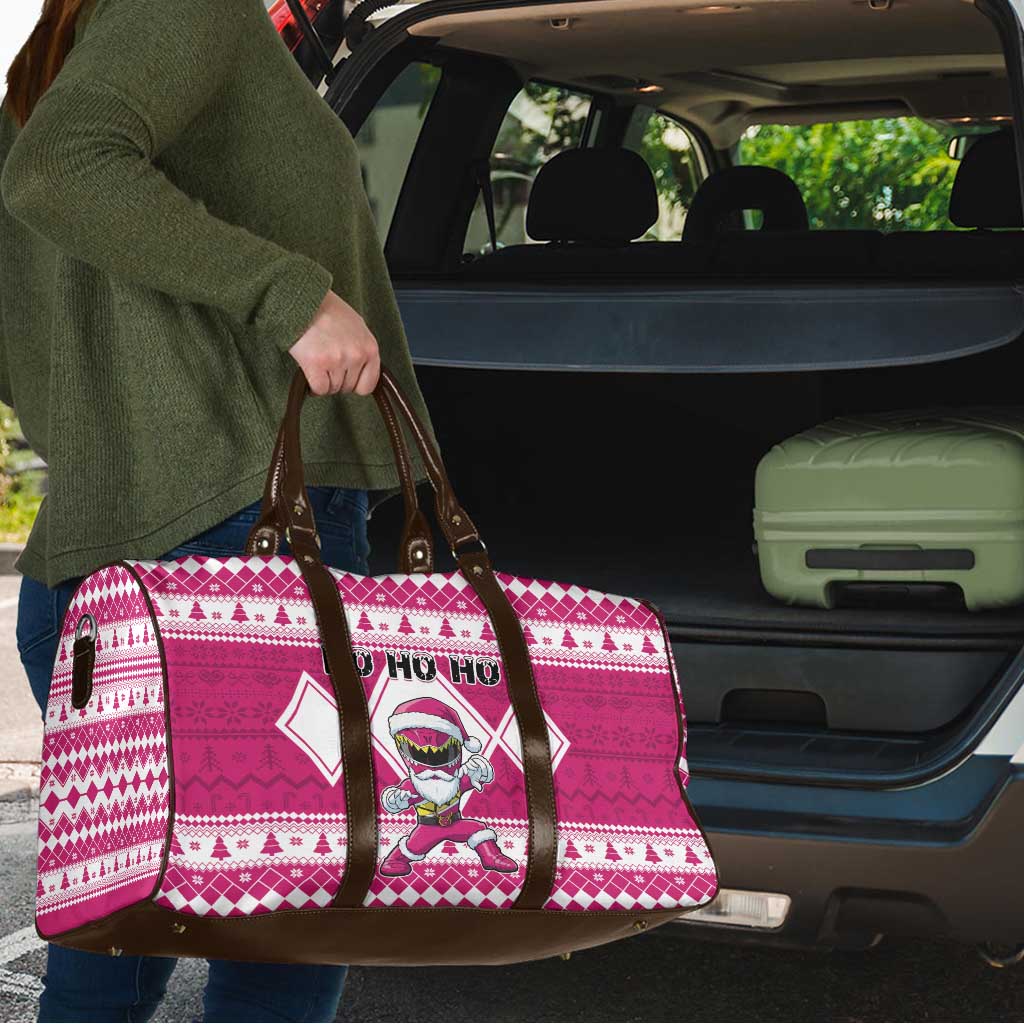 Power Pink Ranger Santa Claus Travel Bag Funny Christmas - Wonder Print Shop