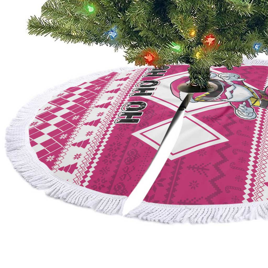 Power Pink Ranger Santa Claus Tree Skirt Funny Christmas - Wonder Print Shop