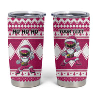 Personalized Power Pink Ranger Santa Claus Tumbler Cup Funny Christmas - Wonder Print Shop
