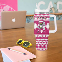 Personalized Power Pink Ranger Santa Claus Tumbler With Handle Funny Christmas - Wonder Print Shop