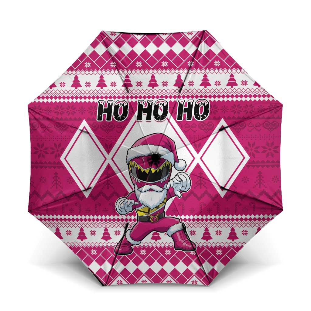 Power Pink Ranger Santa Claus Umbrella Funny Christmas - Wonder Print Shop