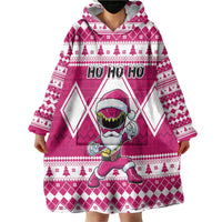 Personalized Power Pink Ranger Santa Claus Wearable Blanket Hoodie Funny Christmas - Wonder Print Shop