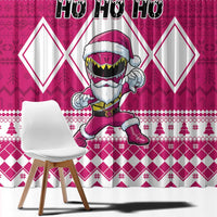 Power Pink Ranger Santa Claus Window Curtain Funny Christmas - Wonder Print Shop