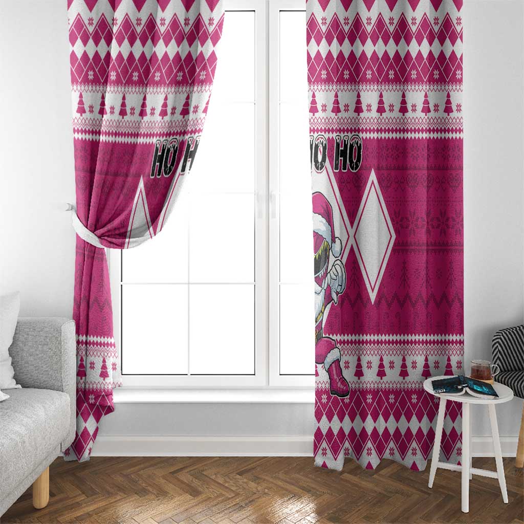 Power Pink Ranger Santa Claus Window Curtain Funny Christmas - Wonder Print Shop