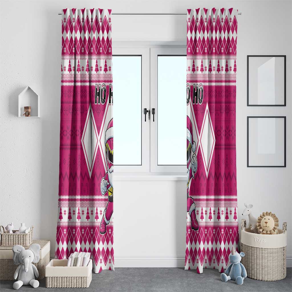 Power Pink Ranger Santa Claus Window Curtain Funny Christmas - Wonder Print Shop