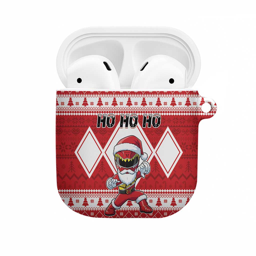 Power Red Ranger Santa Claus AirPods Case Funny Christmas - Wonder Print Shop