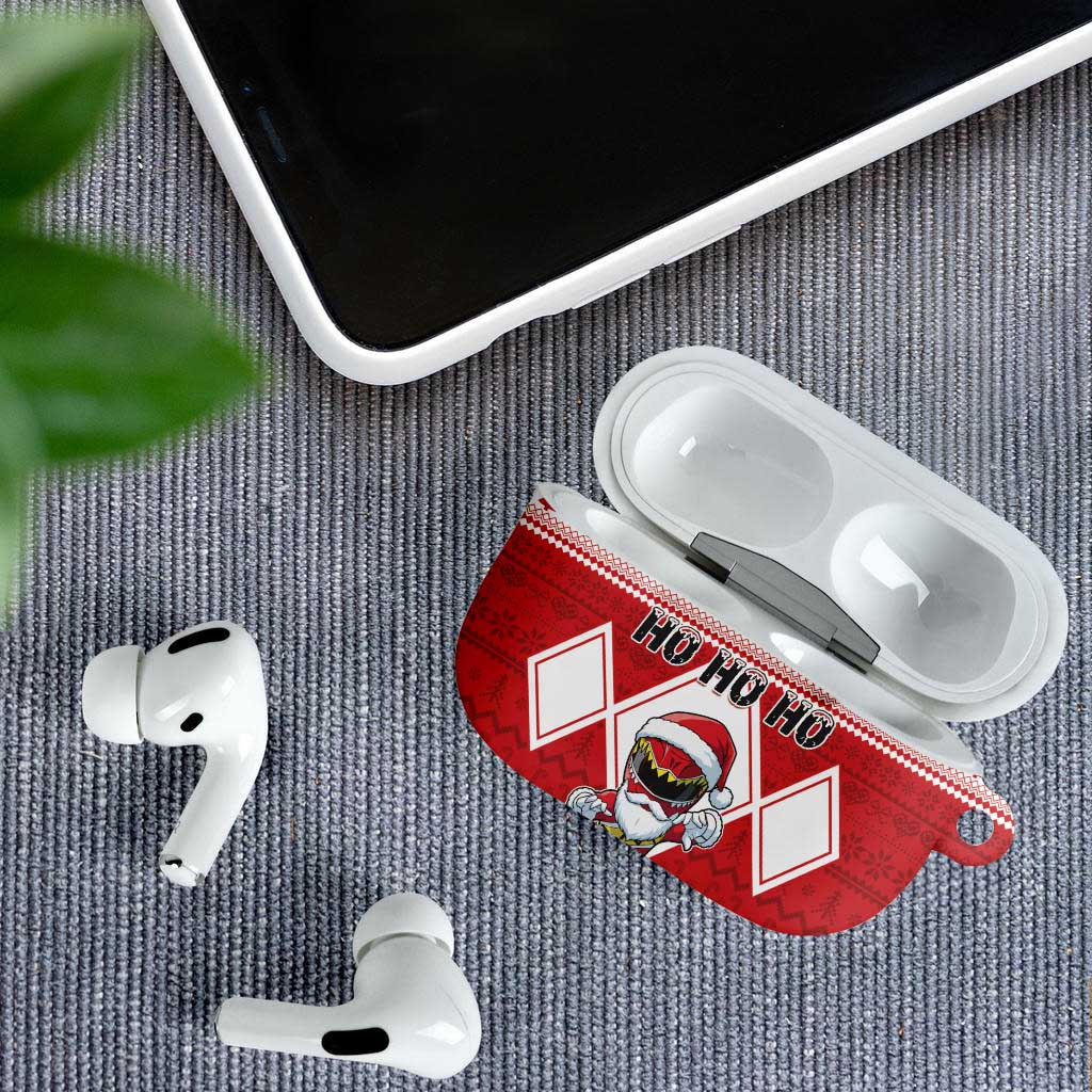 Power Red Ranger Santa Claus AirPods Case Funny Christmas - Wonder Print Shop
