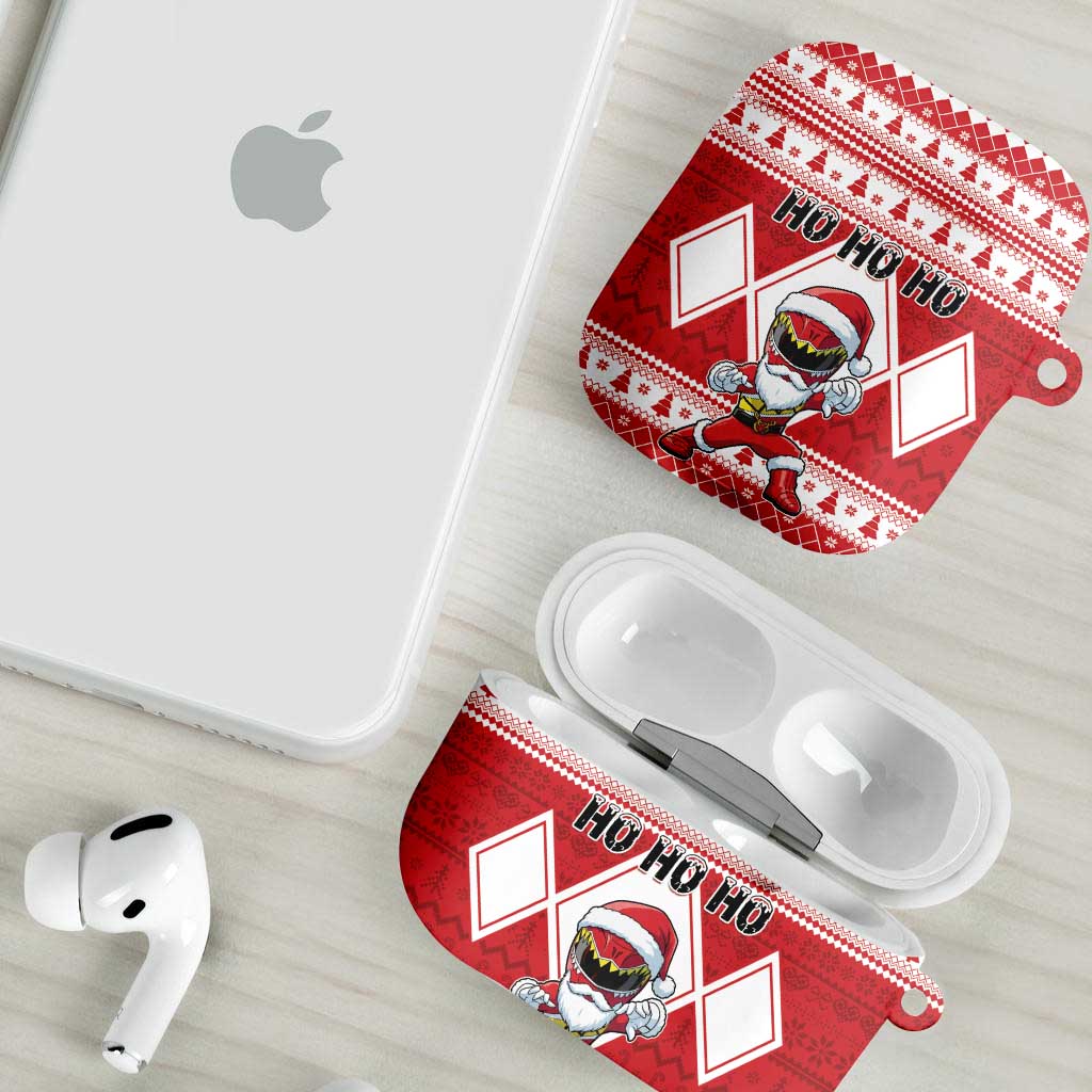 Power Red Ranger Santa Claus AirPods Case Funny Christmas - Wonder Print Shop