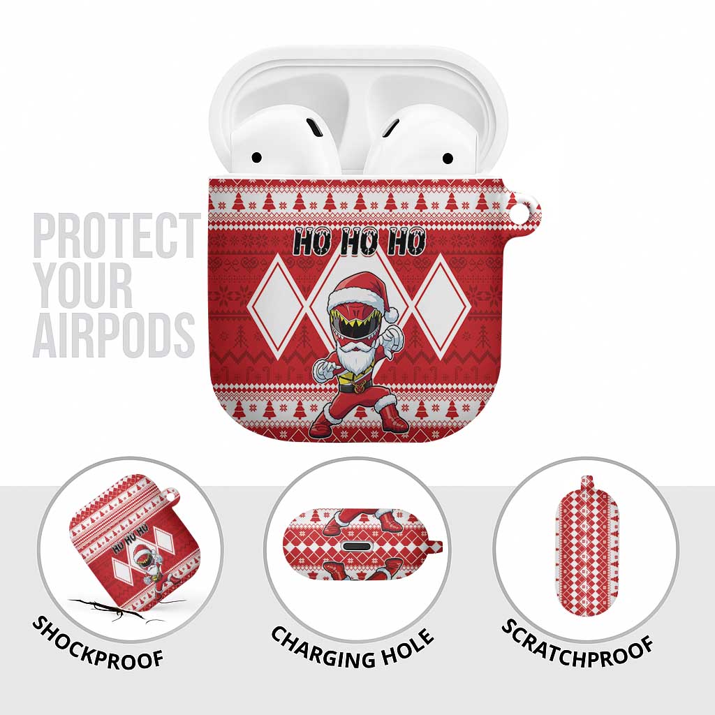Power Red Ranger Santa Claus AirPods Case Funny Christmas - Wonder Print Shop