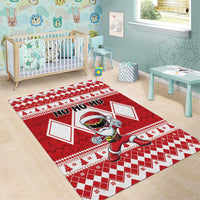 Power Red Ranger Santa Claus Area Rug Funny Christmas - Wonder Print Shop