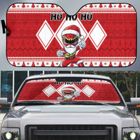 Power Red Ranger Santa Claus Auto Sun Shade Funny Christmas - Wonder Print Shop