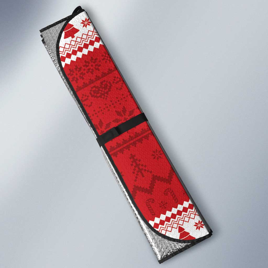 Power Red Ranger Santa Claus Auto Sun Shade Funny Christmas - Wonder Print Shop