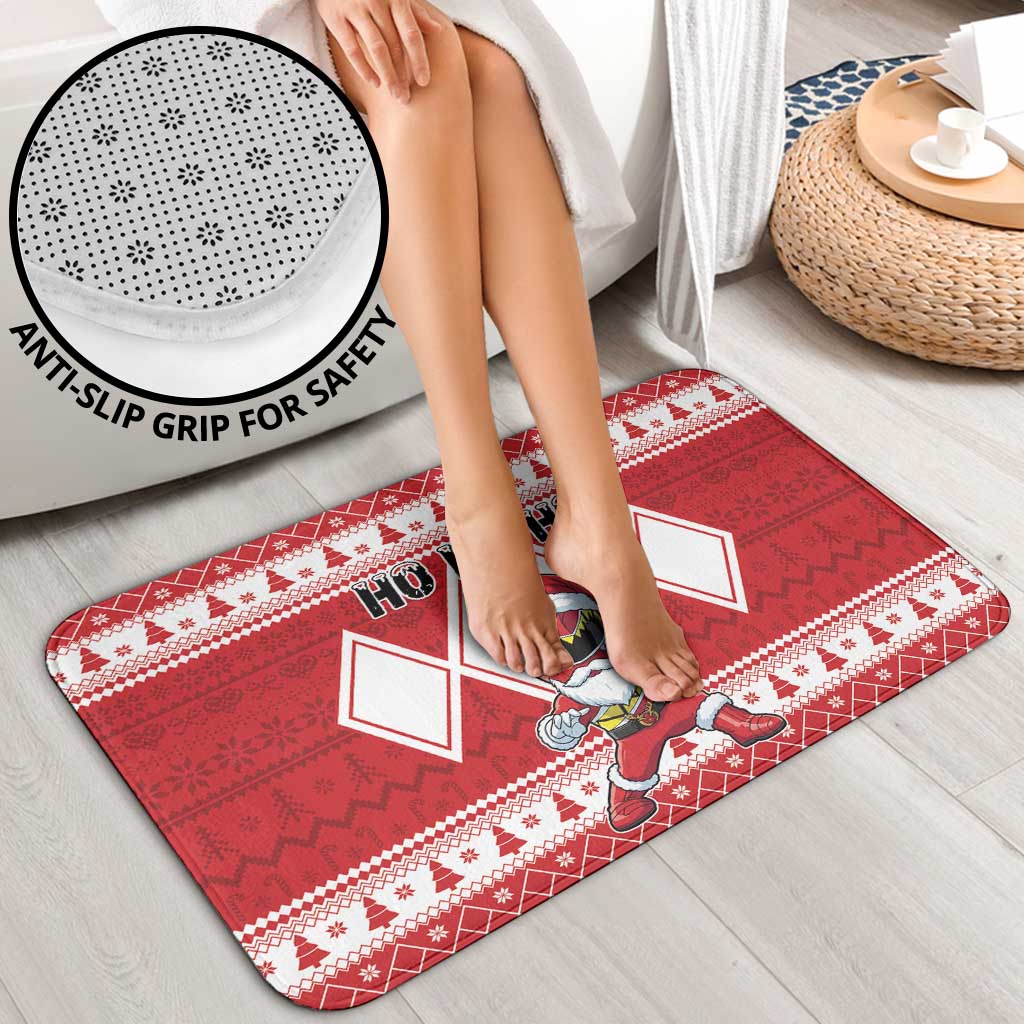 Power Red Ranger Santa Claus Bathroom Set Funny Christmas - Wonder Print Shop