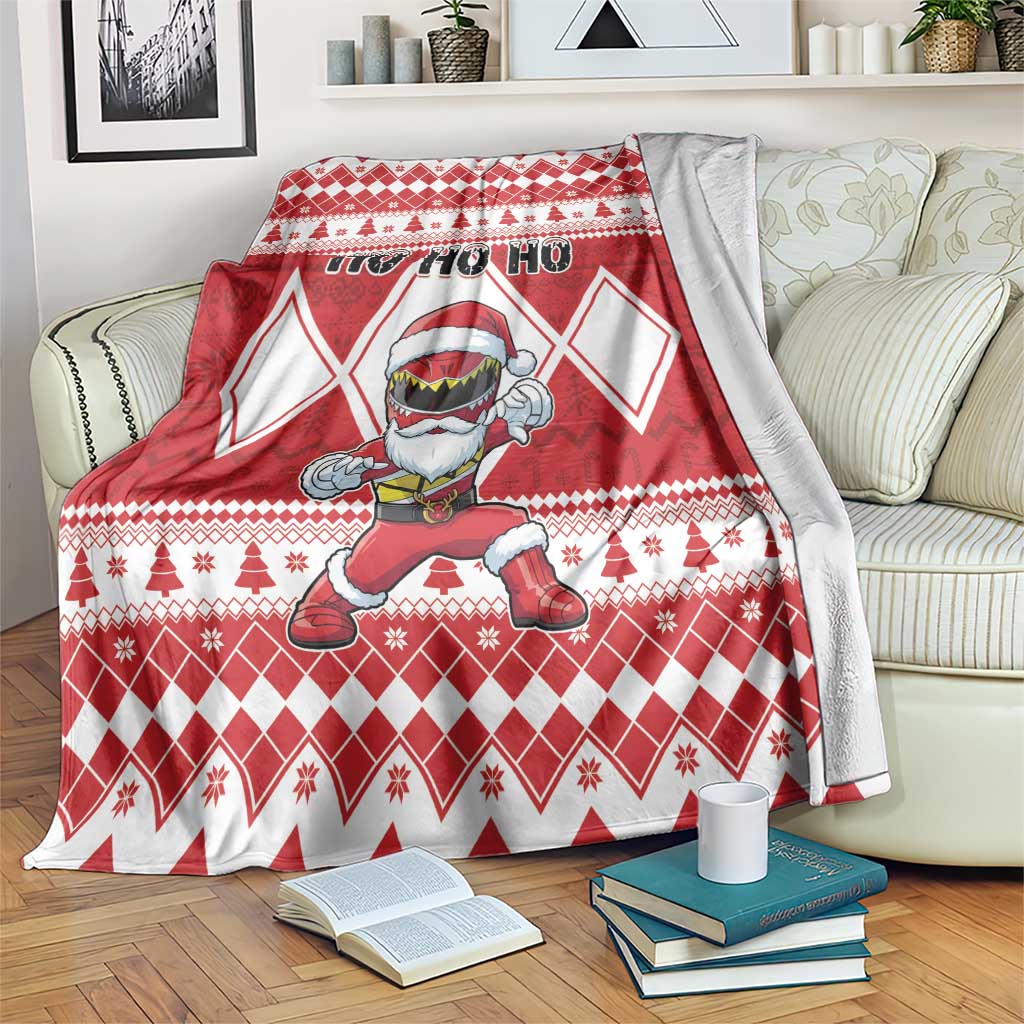 Power Red Ranger Santa Claus Blanket Funny Christmas - Wonder Print Shop