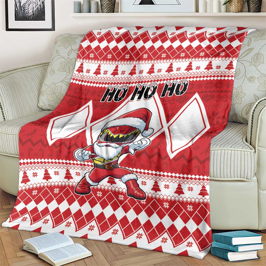 Power Red Ranger Santa Claus Blanket Funny Christmas - Wonder Print Shop