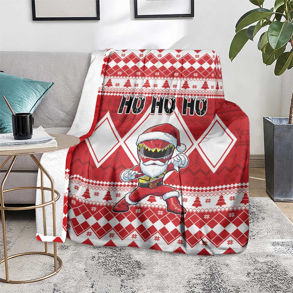 Power Red Ranger Santa Claus Blanket Funny Christmas - Wonder Print Shop