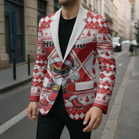 Personalized Power Red Ranger Santa Claus Blazer Funny Christmas - Wonder Print Shop