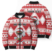 Personalized Power Red Ranger Santa Claus Bomber Puffer Jacket Funny Christmas - Wonder Print Shop