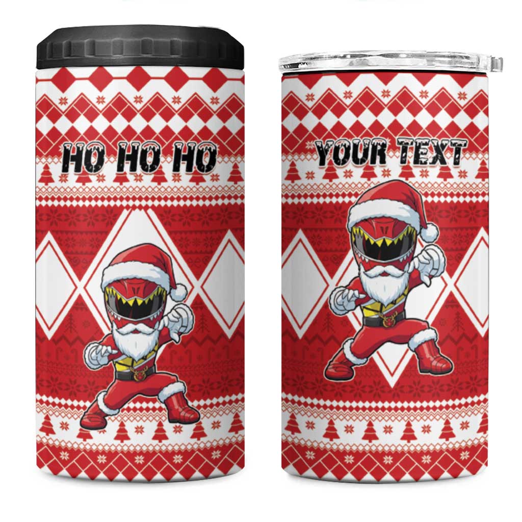 Personalized Power Red Ranger Santa Claus 4 in 1 Can Cooler Tumbler Funny Christmas - Wonder Print Shop