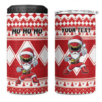 Personalized Power Red Ranger Santa Claus 4 in 1 Can Cooler Tumbler Funny Christmas - Wonder Print Shop