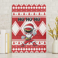 Power Red Ranger Santa Claus Canvas Wall Art Funny Christmas - Wonder Print Shop