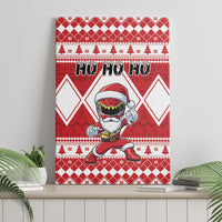 Power Red Ranger Santa Claus Canvas Wall Art Funny Christmas - Wonder Print Shop