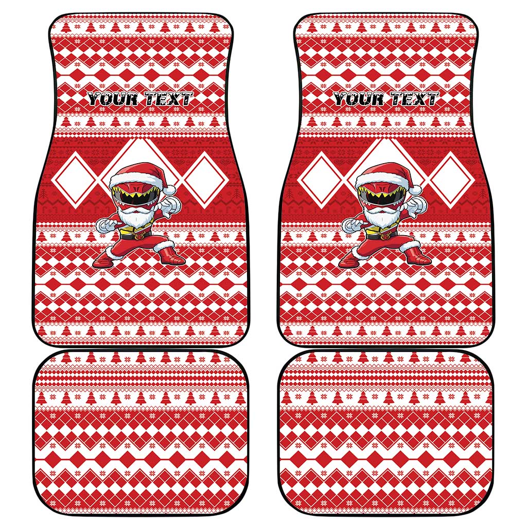 Personalized Power Red Ranger Santa Claus Car Mats Funny Christmas - Wonder Print Shop