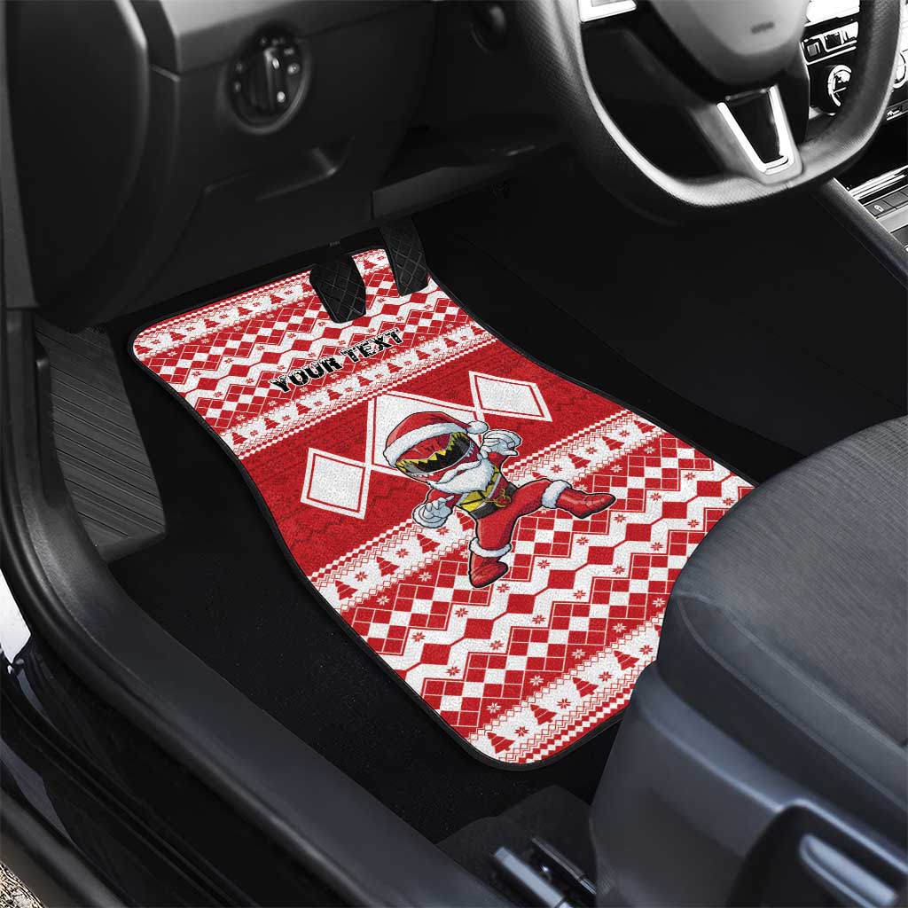 Personalized Power Red Ranger Santa Claus Car Mats Funny Christmas - Wonder Print Shop