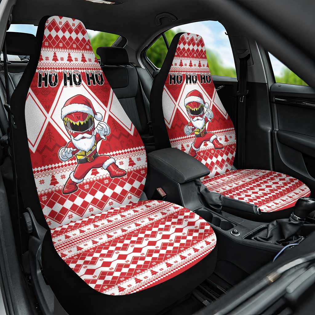 Power Red Ranger Santa Claus Car Seat Cover Funny Christmas - Wonder Print Shop