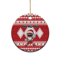 Power Red Ranger Santa Claus Ceramic Ornament Funny Christmas - Wonder Print Shop