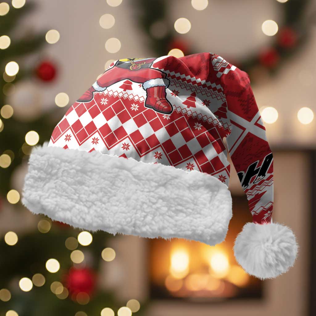 Power Red Ranger Santa Claus Christmas Santa Hat Funny Christmas - Wonder Print Shop