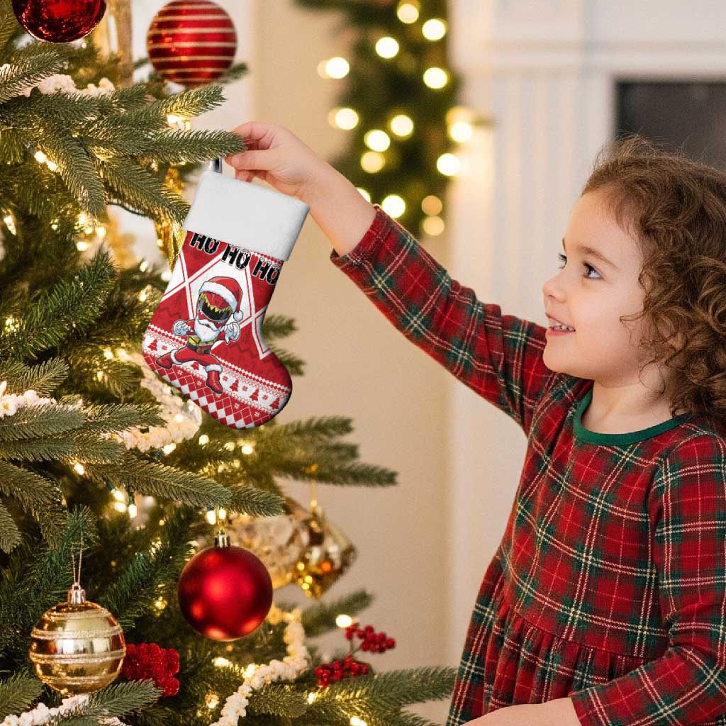 Power Red Ranger Santa Claus Christmas Stocking Funny Christmas - Wonder Print Shop