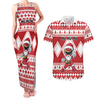 Personalized Power Red Ranger Santa Claus Couples Matching Tank Maxi Dress and Hawaiian Shirt Funny Christmas - Wonder Print Shop