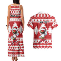 Personalized Power Red Ranger Santa Claus Couples Matching Tank Maxi Dress and Hawaiian Shirt Funny Christmas - Wonder Print Shop