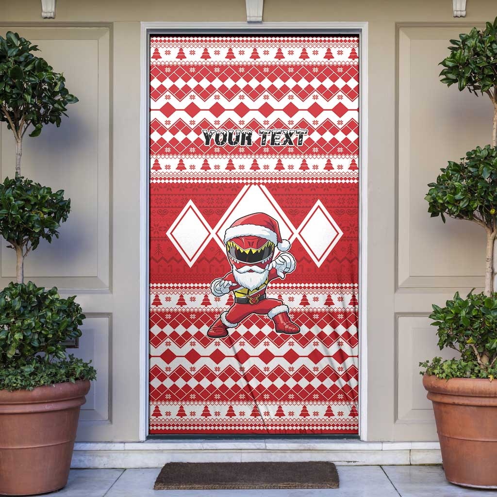 Personalized Power Red Ranger Santa Claus Door Cover Funny Christmas - Wonder Print Shop