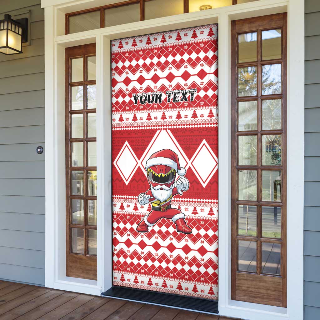 Personalized Power Red Ranger Santa Claus Door Cover Funny Christmas - Wonder Print Shop