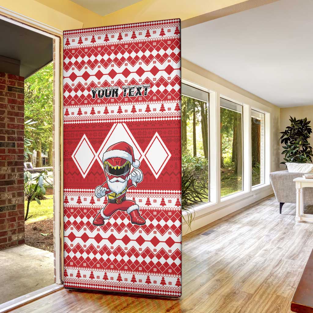 Personalized Power Red Ranger Santa Claus Door Cover Funny Christmas - Wonder Print Shop
